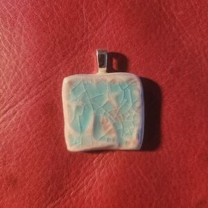 Blue and White Clay Starfish Pendant